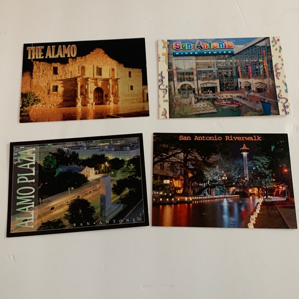Set of 4 vintage San Antonio Texas postcards